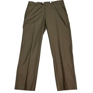 Santorelli Romeo Luxury Serge Pants Mens 36x30 Brown Dress Straight Leg Wool EUC